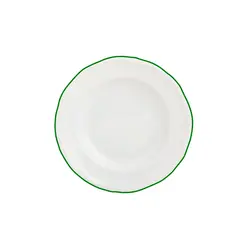 Тарелка глубокая, Porland, Maria with colored kant green, 22 см