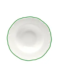 Тарелка для пасты, Porland, Maria with colored kant green, 27 см