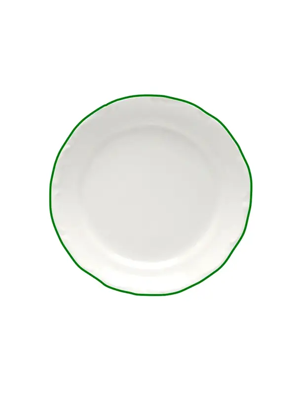 Тарелка мелкая, Porland, Maria with colored kant green, 23 см