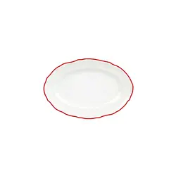 Блюдо овальное, Porland, Maria with colored kant red, 22 см