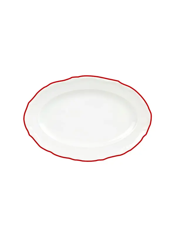 Блюдо овальное, Porland, Maria with colored kant red, 27 см