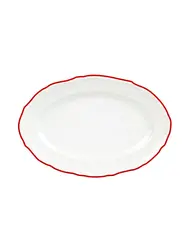 Блюдо овальное, Porland, Maria with colored kant red, 33 см