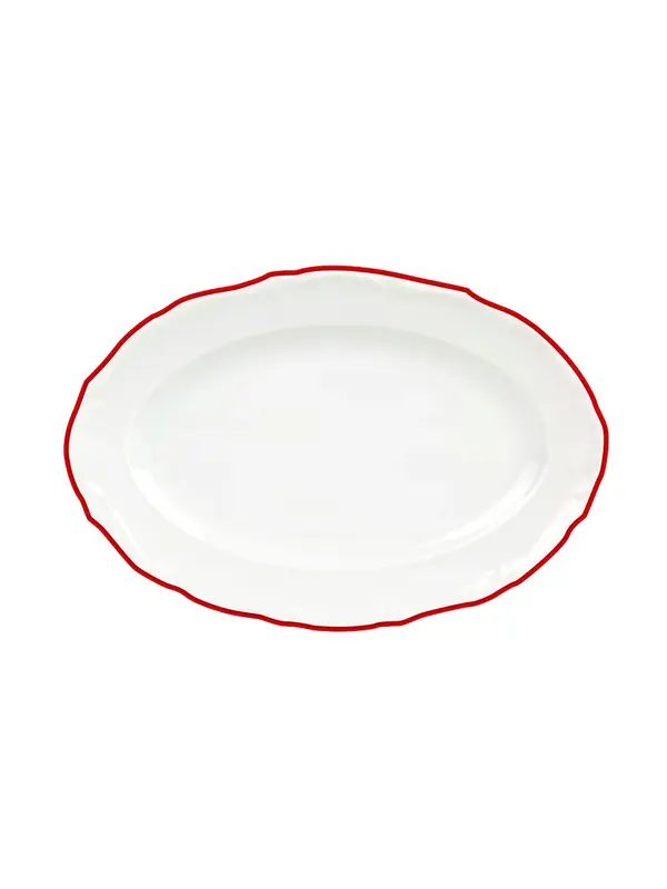 Блюдо овальное, Porland, Maria with colored kant red, 33 см