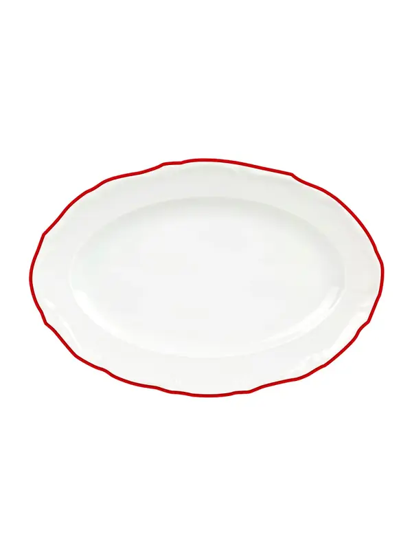 Блюдо овальное, Porland, Maria with colored kant red, 35 см