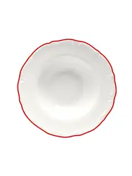 Тарелка для пасты, Porland, Maria with colored kant red, 27 см