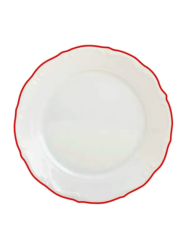 Тарелка мелкая, Porland, Maria with colored kant red, 31 см