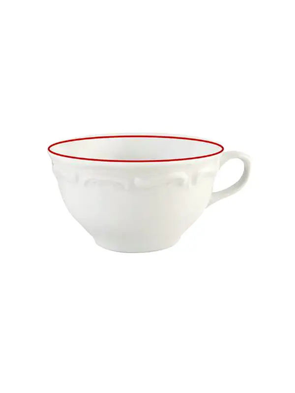 Чашка чайная, Porland, Maria with colored kant red, 180 мл