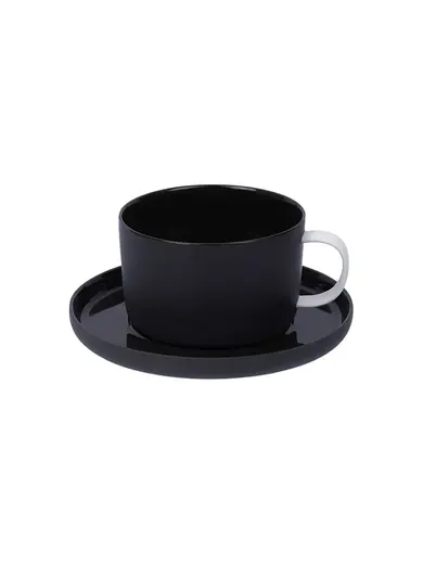 Блюдце, Royal Charm, Wave, 14/8 см, черное