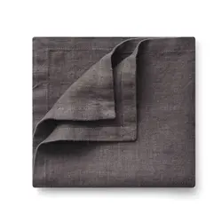 Салфетка из крэшированного льна (умягченный) темно-серый, RestoTouch Textile, 43 x 43 см