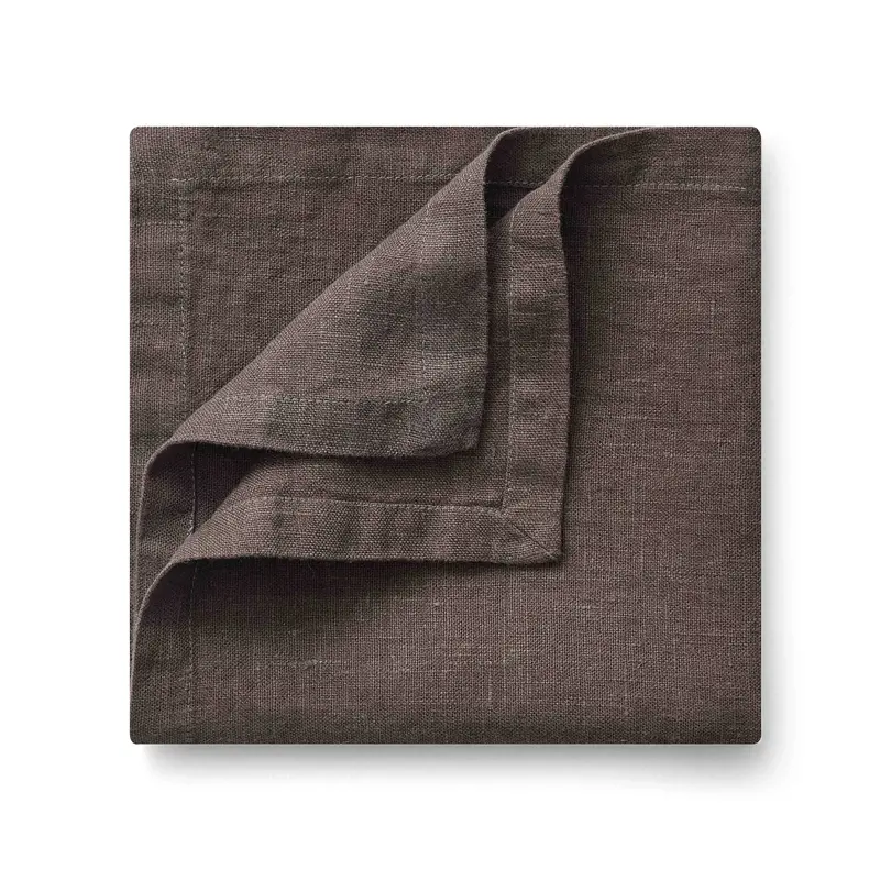 Салфетка из крэшированного льна (умягченный) темно-коричневый, RestoTouch Textile, 43 x 43 см