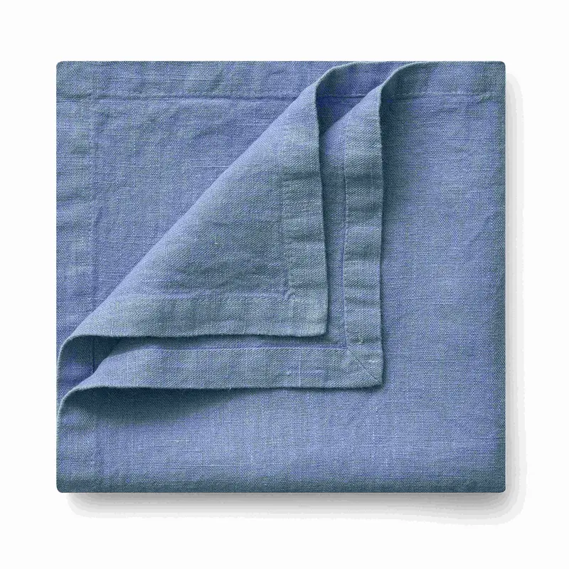 Салфетка из крэшированного льна (умягченный) небесно-голубой, RestoTouch Textile, 43 x 43 см