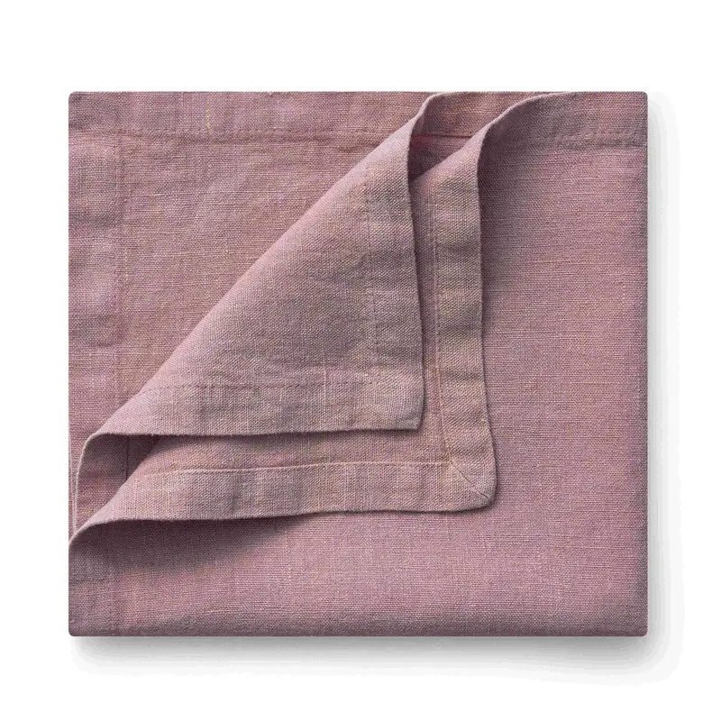 Салфетка из крэшированного льна (умягченный) пудро-розовый, RestoTouch Textile, 43 x 43 см