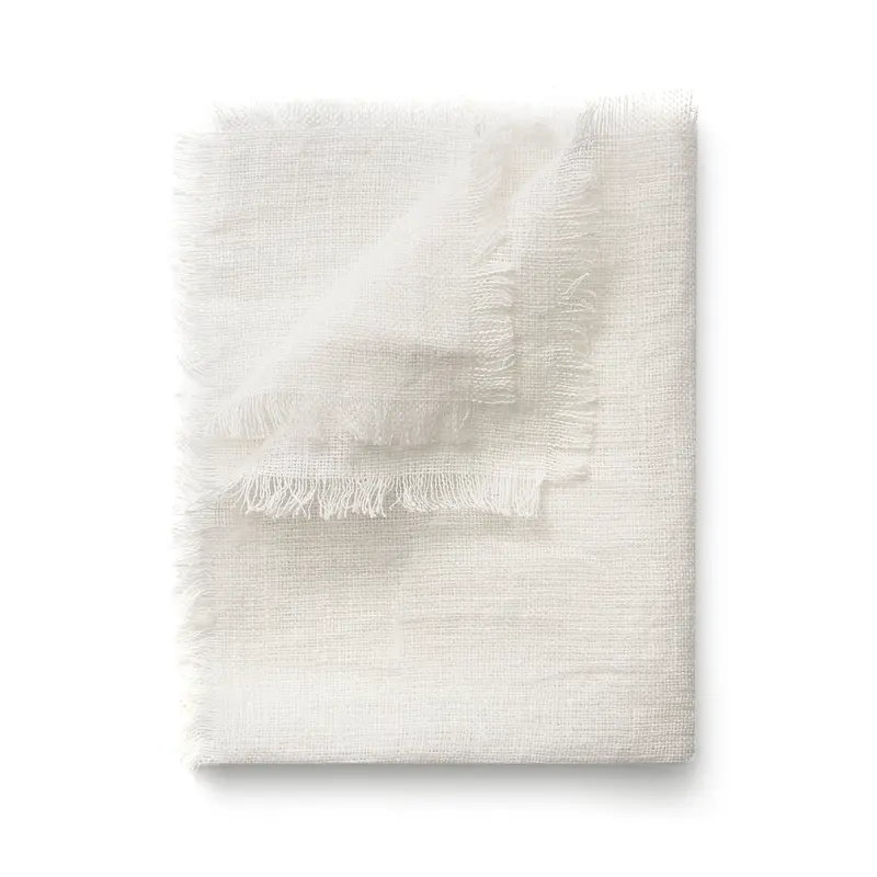 Салфетка из мешковины с бахромой и декоративным швом белый, RestoTouch Textile, 30 x 45 см