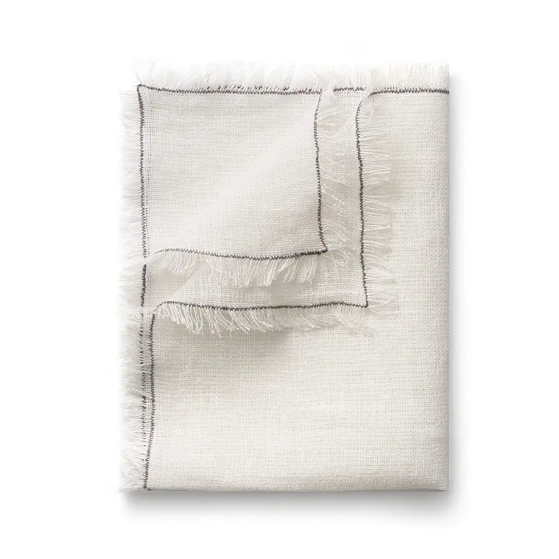 Салфетка из мешковины с бахромой и декоративным швом серый, RestoTouch Textile, 30 x 45 см