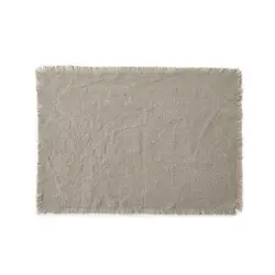 Плейсмат из льняного холста с бахромой, натуральный, RestoTouch Textile, 30 x 45 см