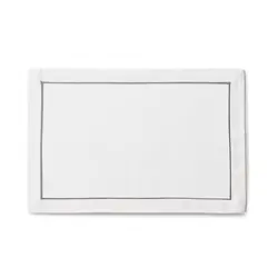 Плейсмат белый хлопковый с серым кантом , RestoTouch Textile, 30 x 45 см