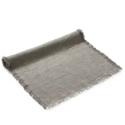 Дорожка из льняного холста с бахромой с декоративными швом, RestoTouch Textile, 450 x 1400 см
