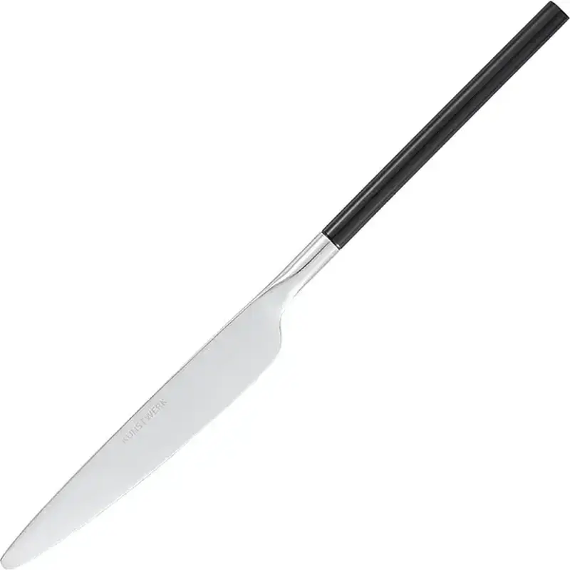Нож столовый, Kunstwerk, District Silver Black Gloss, 22.5 х 1.8 см