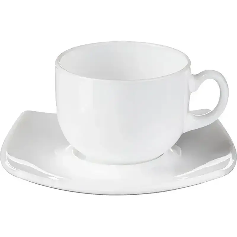Кофейная пара, Arcoroc, Quadrato White, 6.3 см, 90 мл