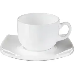 Кофейная пара, Arcoroc, Quadrato White, 6.3 см, 90 мл