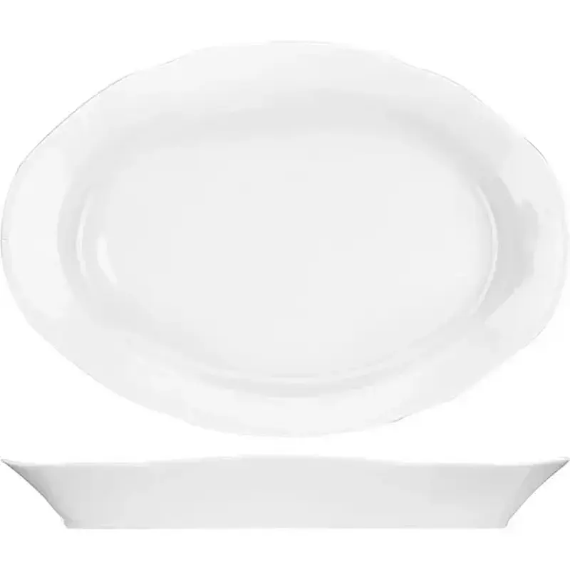 Блюдо, Добрушский фарфоровый завод, Идиллия, 33 х 23.6 см