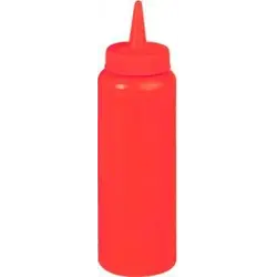 Емкость для соуса с крышкой, красная, MGprof, 1 л, 7.5 см