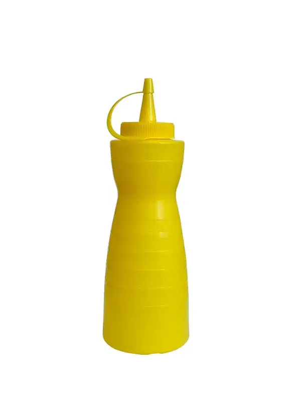 Емкость для соуса фигурная с крышкой, желтая, MGprof, 0.375 л, 5.5 см