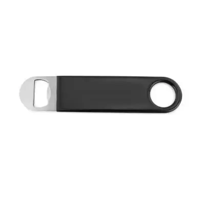 BO-7FB Открывалка с черной пластиковой ручкой, 17см., нерж.сталь