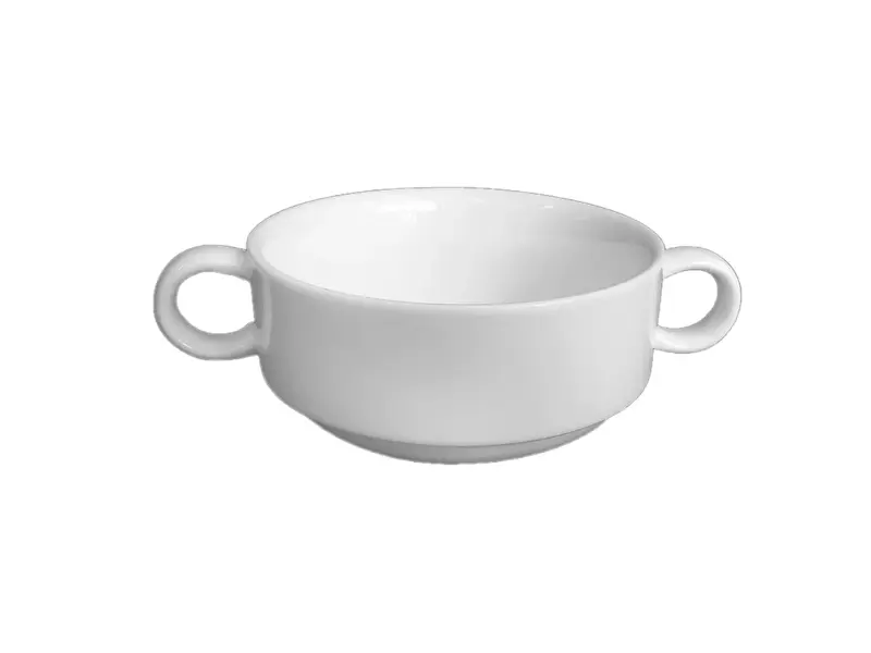 Бульонница с ручками (блюдце TU1107), Tudor, Royal White, 25 см