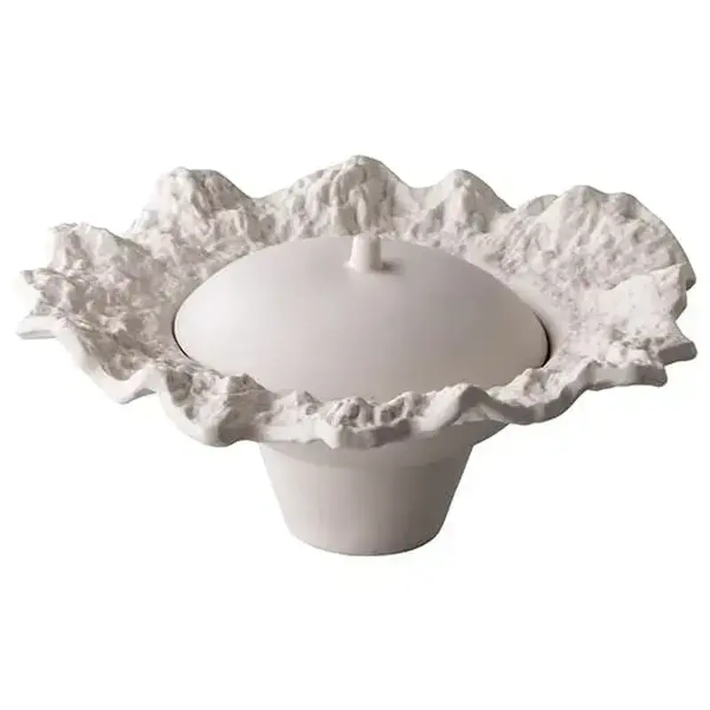 Салатник Style Point, RAW Design by RBC, с крышкой керамика 300мл D=22,H=9см белый, матовый