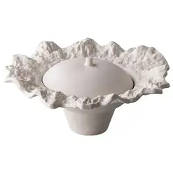 Салатник Style Point, RAW Design by RBC, с крышкой керамика 300мл D=22,H=9см белый, матовый