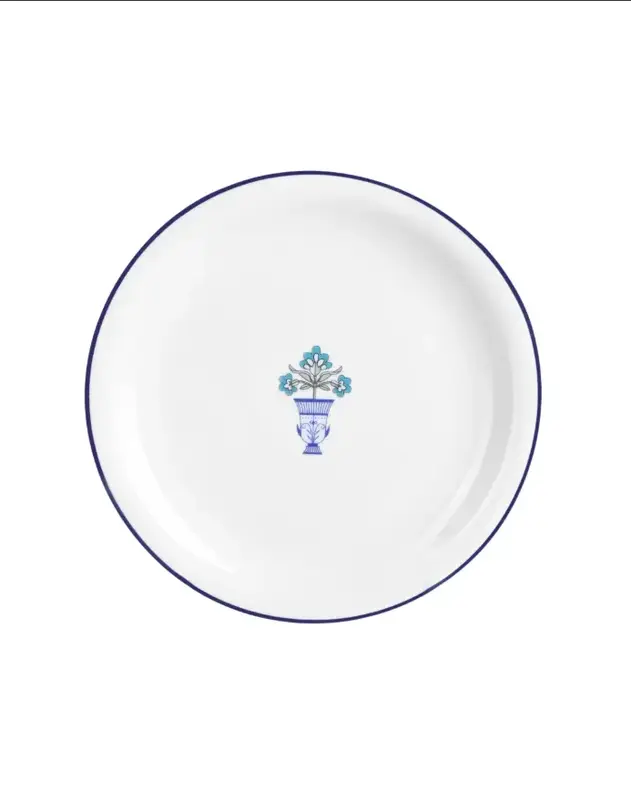 Тарелка мелкая Porland Vaso Piccolo DS14 18 см, кант синий