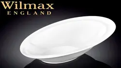 Салатник овальный скошенный край, Wilmax, 21 х 14,5 х 2,5/5,5 см., 150 мл													