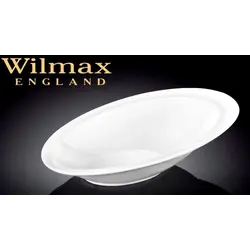 Салатник овальный скошенный край, Wilmax, 21 х 14,5 х 2,5/5,5 см., 150 мл													
