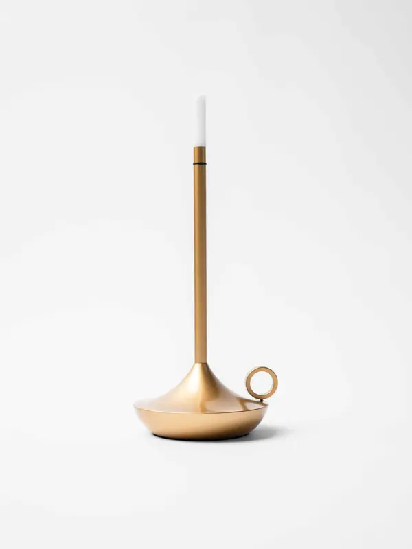 Лампа настольная беспроводная d=11 см. h=25,5 см. 1 цвет, 3 режима яркости, алюм., золотая LED CANDLE MGline