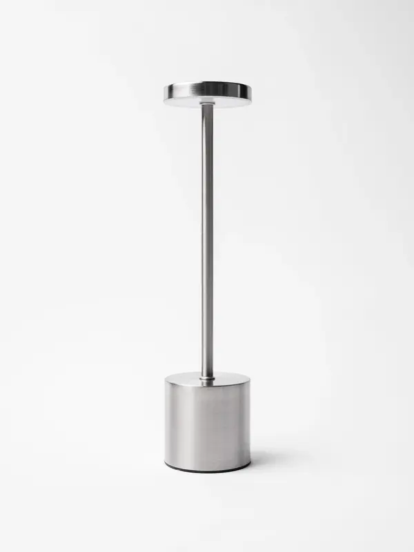 Лампа настольная d=8 см. h=34 см. 3 цвета, сенсорная регулировка яркости, алюм., серебристая LED METAL MGline