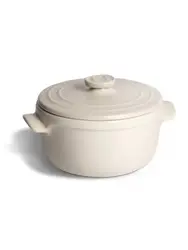 Кастрюля с крышкой, Emile Henry, 13.5х10 см, 600 мл, Бежевый