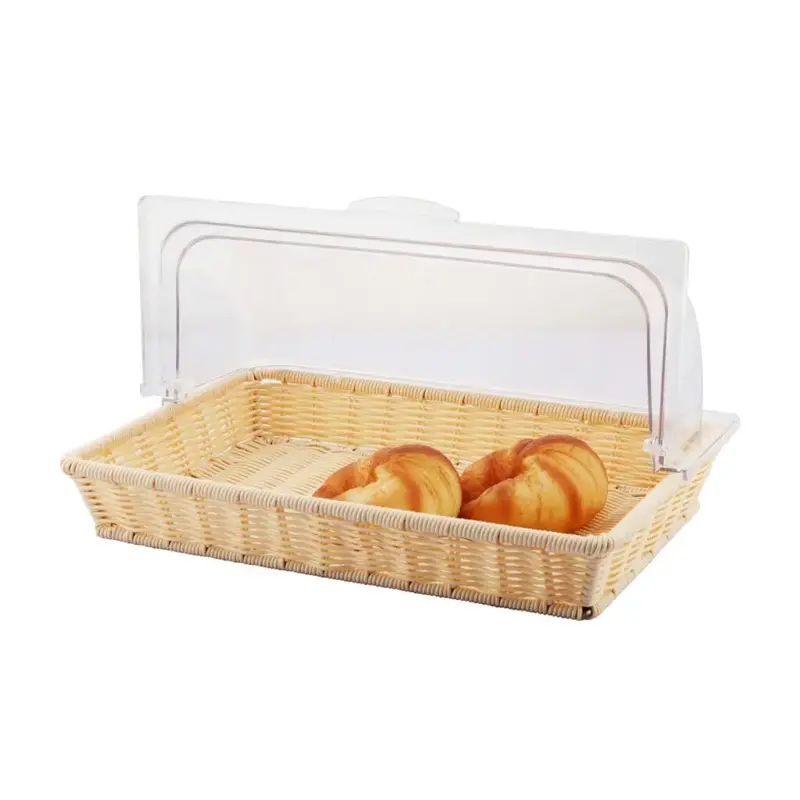 Корзина для хлеба SUNNEX 41,5*28 см h6,5 см с откидной Roll-top крышкой ротанг