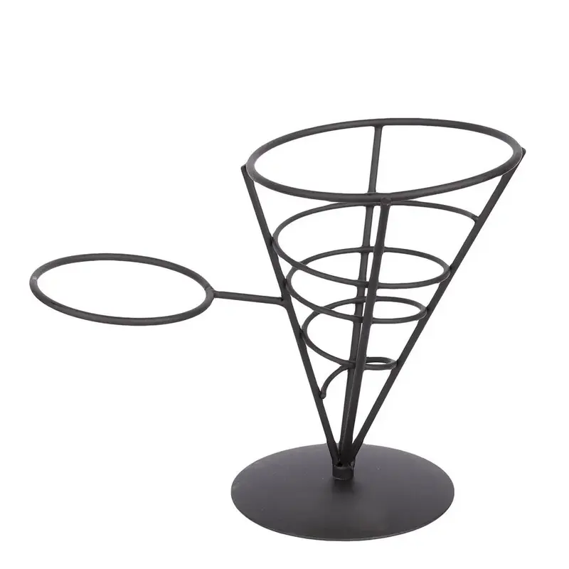 Корзинка для подачи P.L. Proff Cuisine 12*16,4 см Конус с подставкой для соусника