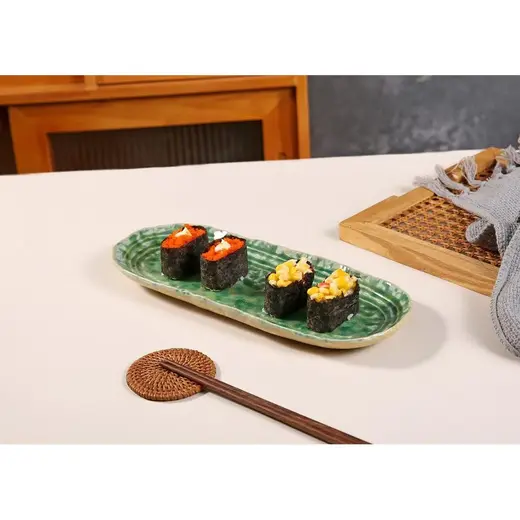 Блюдо овальное P.L. Proff Cuisine Green Frutti di Mare 32,5x13 см h2,5 см