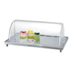 Поднос для выкладки KINGO 57,7*36,2*23,7 см зеркало с пласт. Roll-top крышкой 