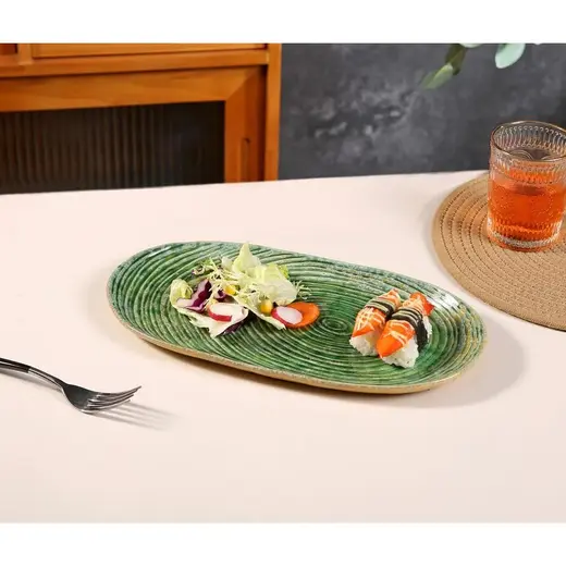 Блюдо овальное P.L. Proff Cuisine Green Frutti di Mare 33x17 см h2 см
