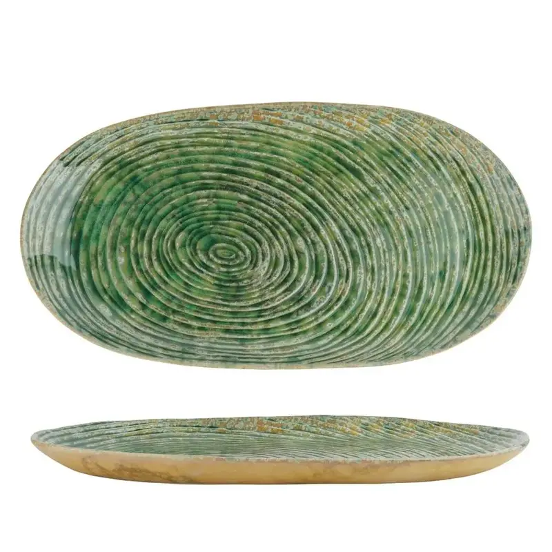 Блюдо овальное P.L. Proff Cuisine Green Frutti di Mare 33x17 см h2 см