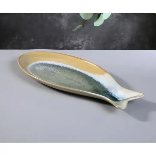 Блюдо овальное P.L. Proff Cuisine,Blue Frutti di Mare Рыба, 41,5x18 см h3,5 см