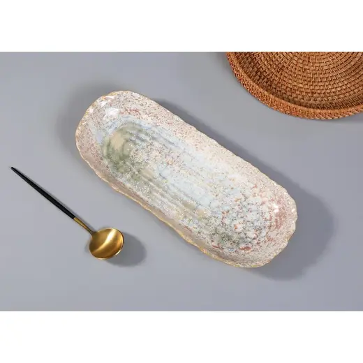 Блюдо овальное P.L. Proff Cuisine Gray Shell Frutti di Mare 34x14,5 см h3,5 см