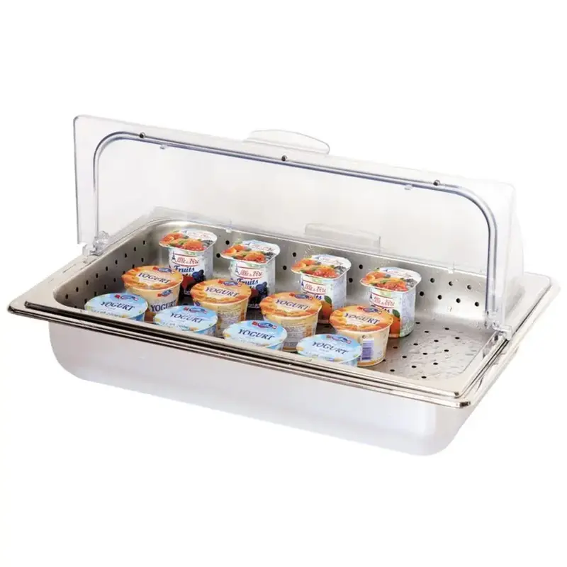 Поднос для выкладки SUNNEX 56*35,5*28,5 см перфорир. с пласт. Roll-top крышкой