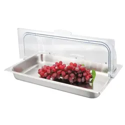 Поднос для выкладки SUNNEX 53*32,5*24 см нерж. с пласт. Roll-top крышкой