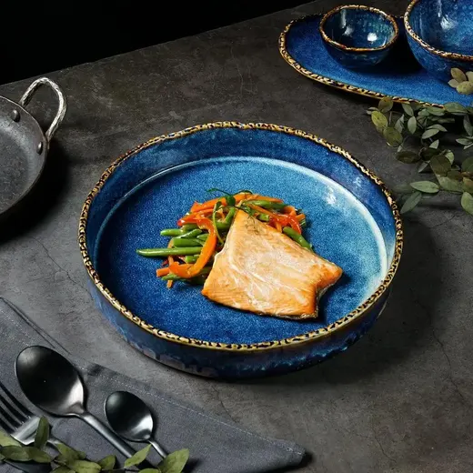 Тарелка с бортом P.L. Proff Cuisine Aqua Blue d 26 см h 4,8 см 1500 мл