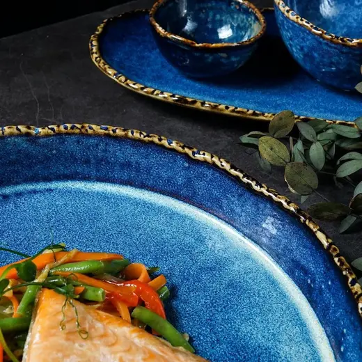 Тарелка с бортом P.L. Proff Cuisine Aqua Blue d 26 см h 4,8 см 1500 мл