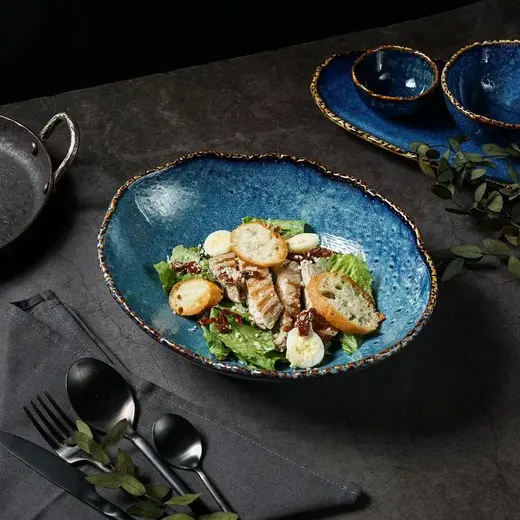 Салатник овальный P.L. Proff Cuisine Aqua Blue 1150 мл 26*20,5 см h7,1 см